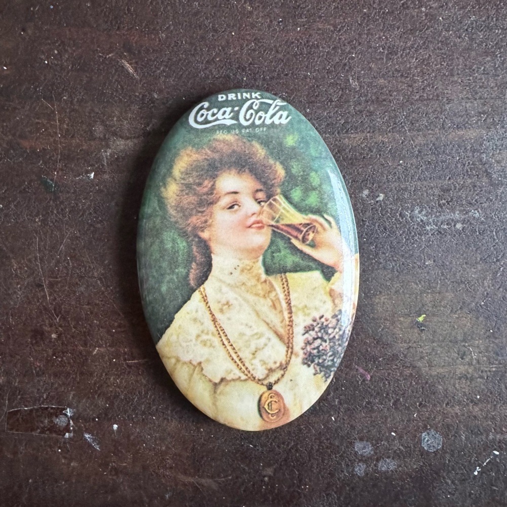 3/$25 -  Vintage Coca-Cola Oval mirror with Victorian Lady